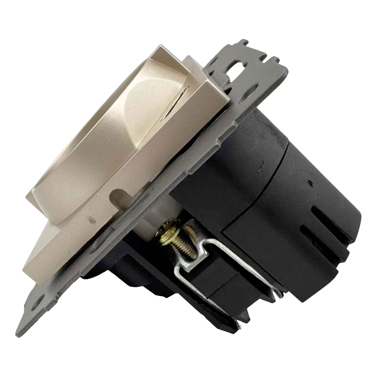 Розетка 1-я с/з с шторками с USB и TYPE C (5В, 2.1А) золото