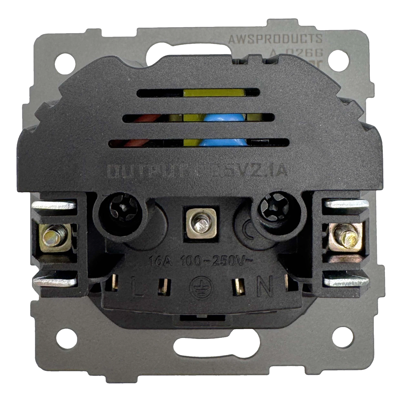 Розетка 1-я с/з с шторками с USB и TYPE C (5В, 2.1А) золото