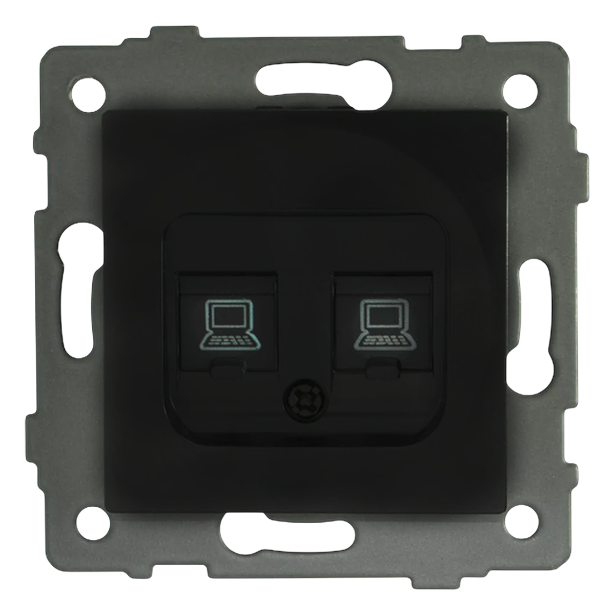 Розетка RJ45 (cat 5e) 2-я чёрная