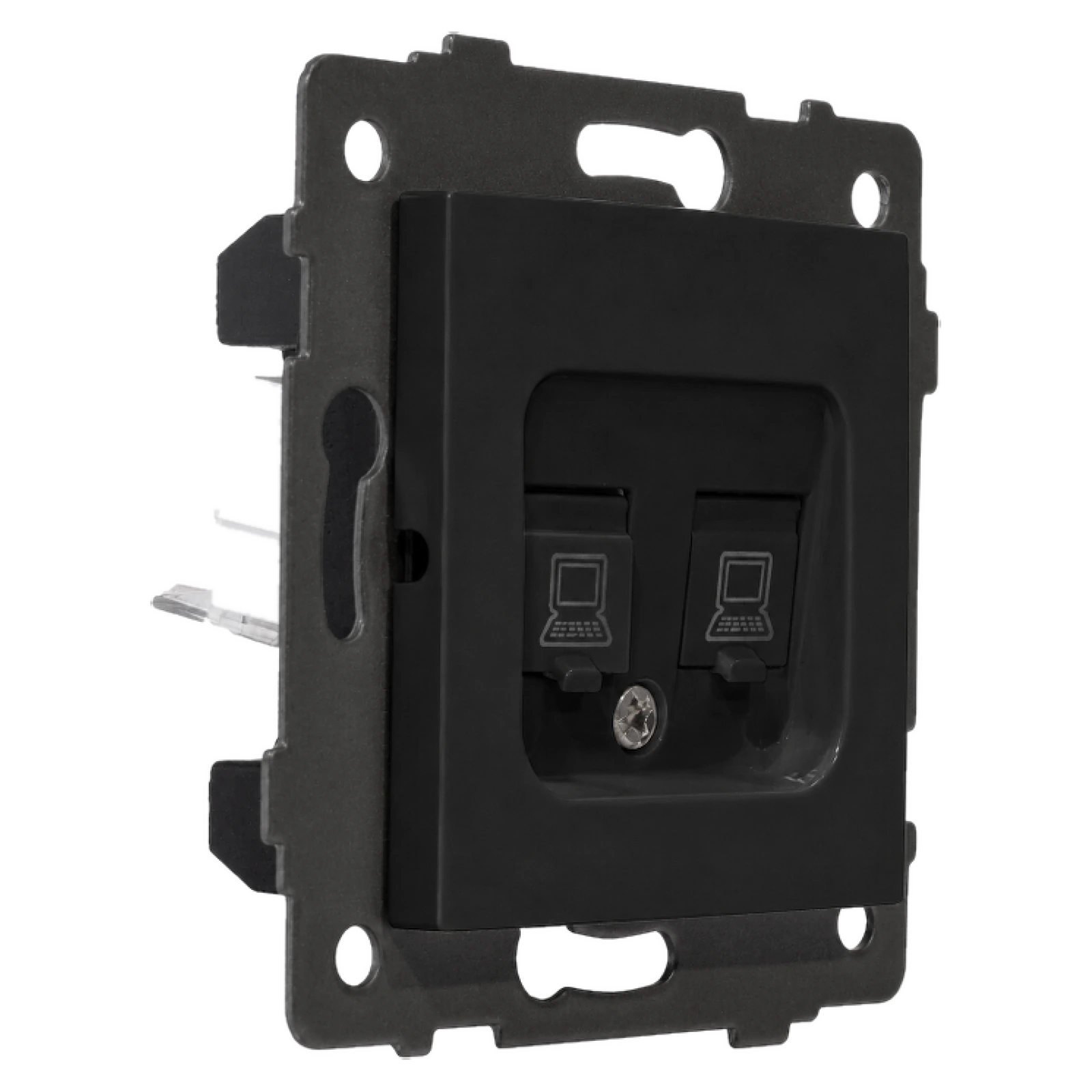 Розетка RJ45 (cat 5e) 2-я чёрная