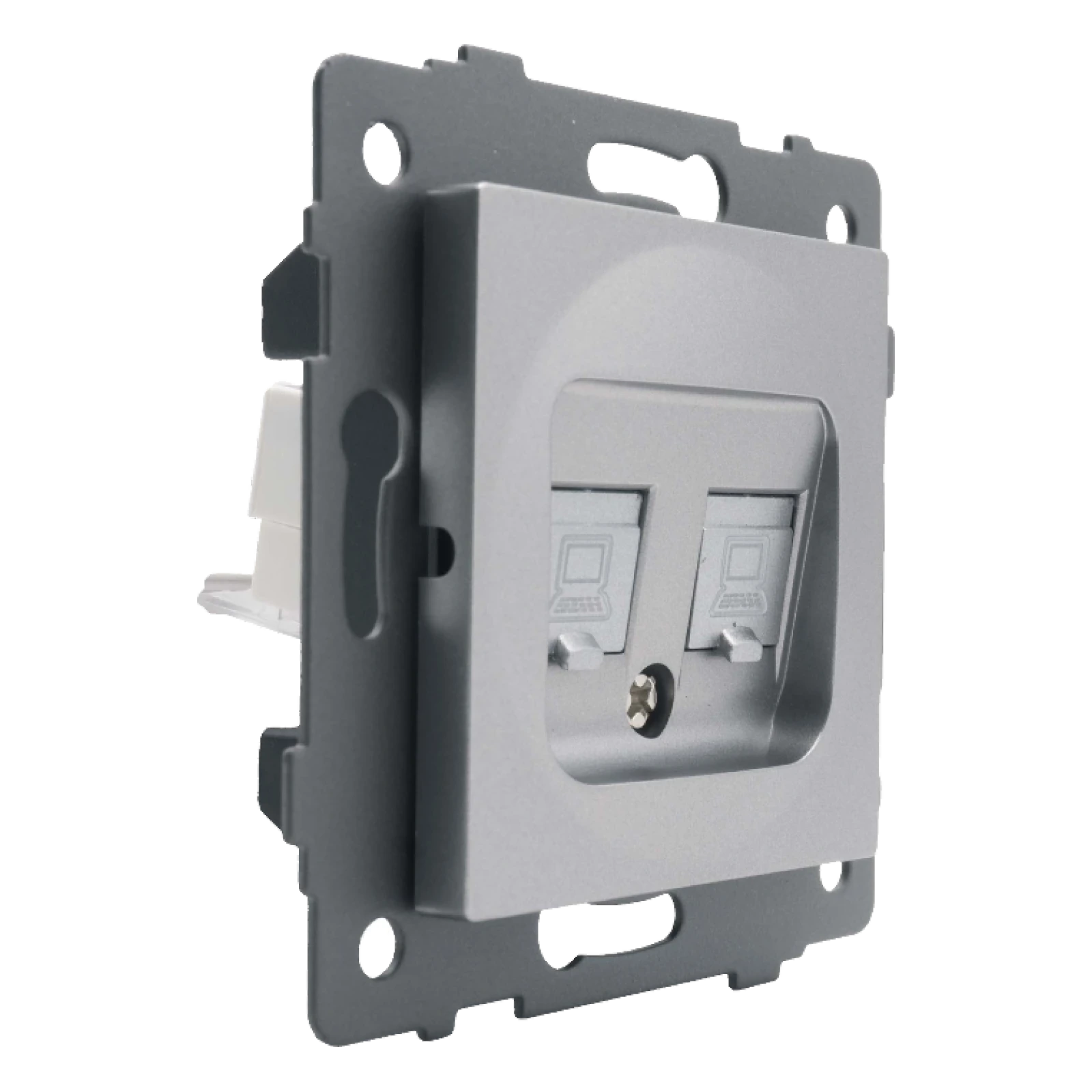 Розетка RJ45 (cat 5e) 2-я серая