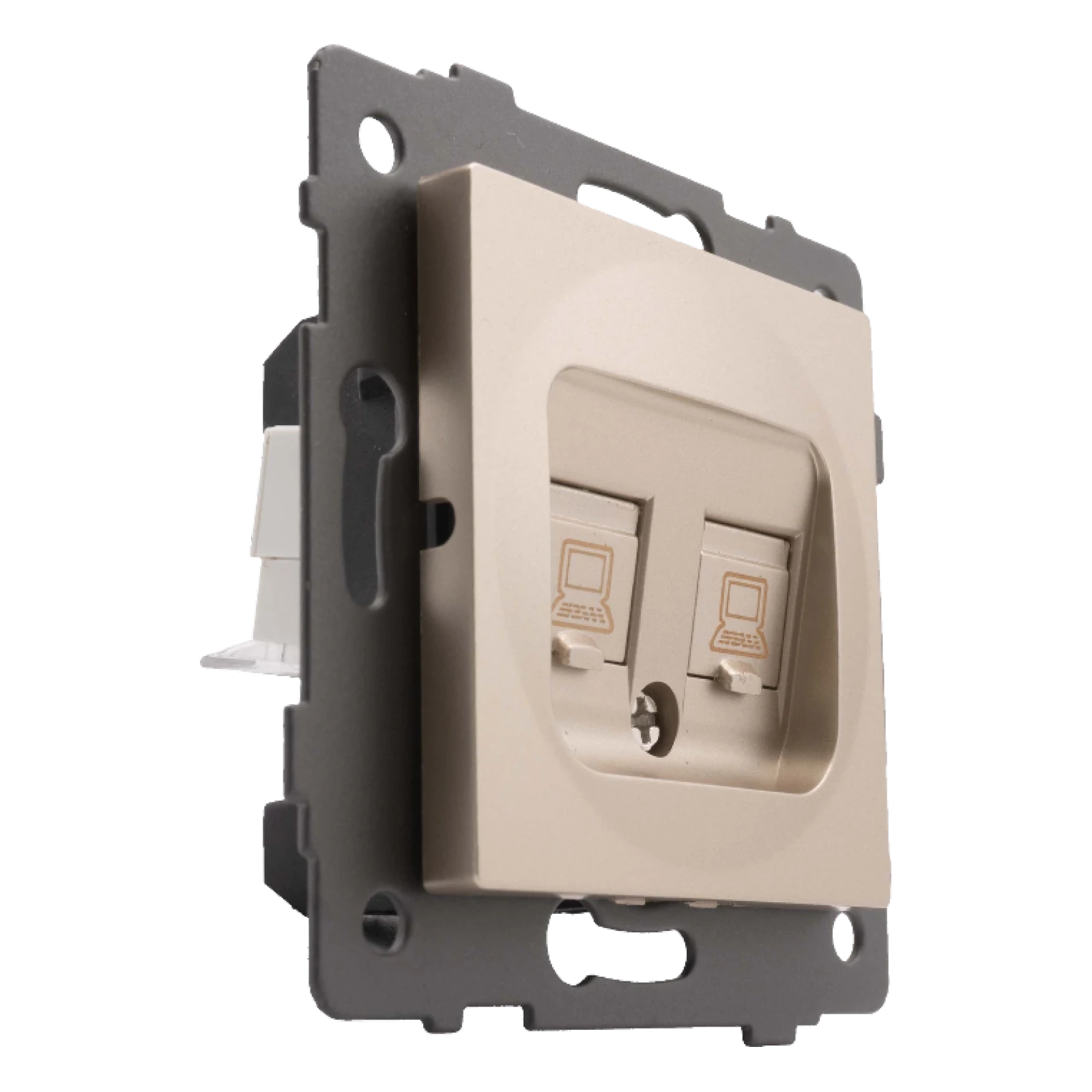 Розетка RJ45 (cat 5e) 2-я золото