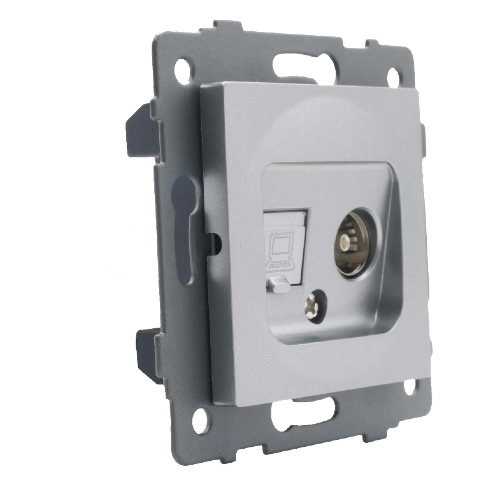 Розетка RJ45 (cat 5e) + TV серая