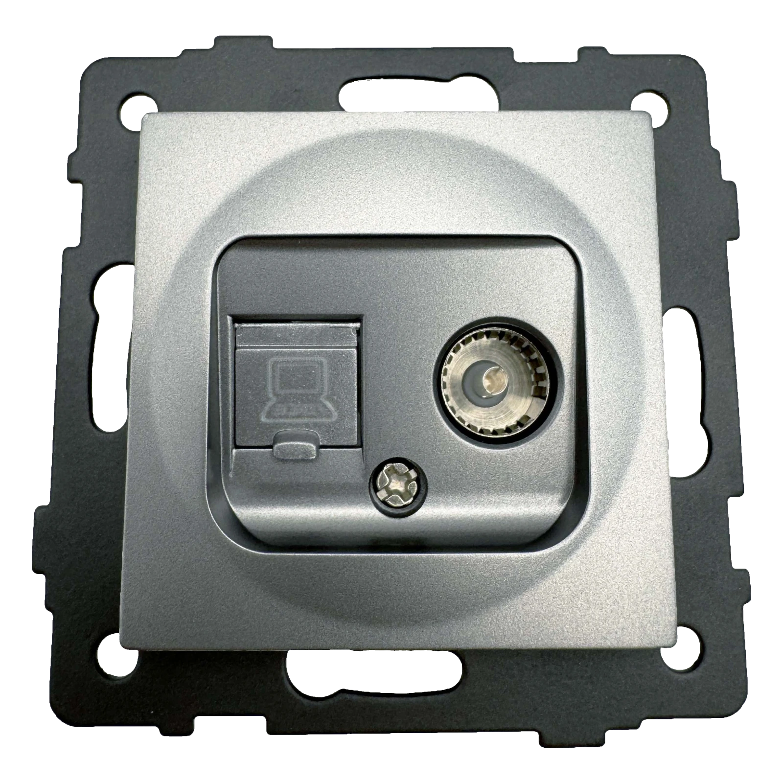 Розетка RJ45 (cat 5e) + TV серая