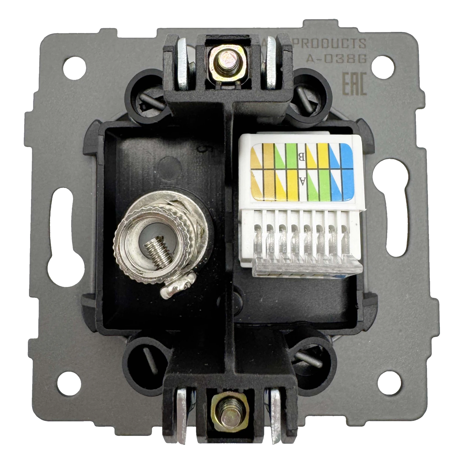 Розетка RJ45 + TV золото