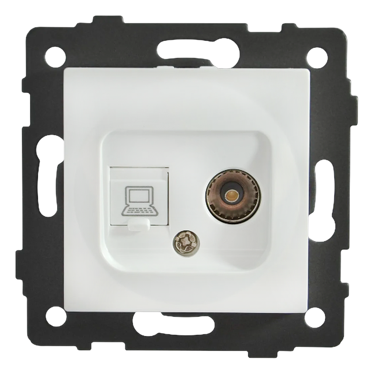 Розетка RJ45 (cat 5e) + TV белая