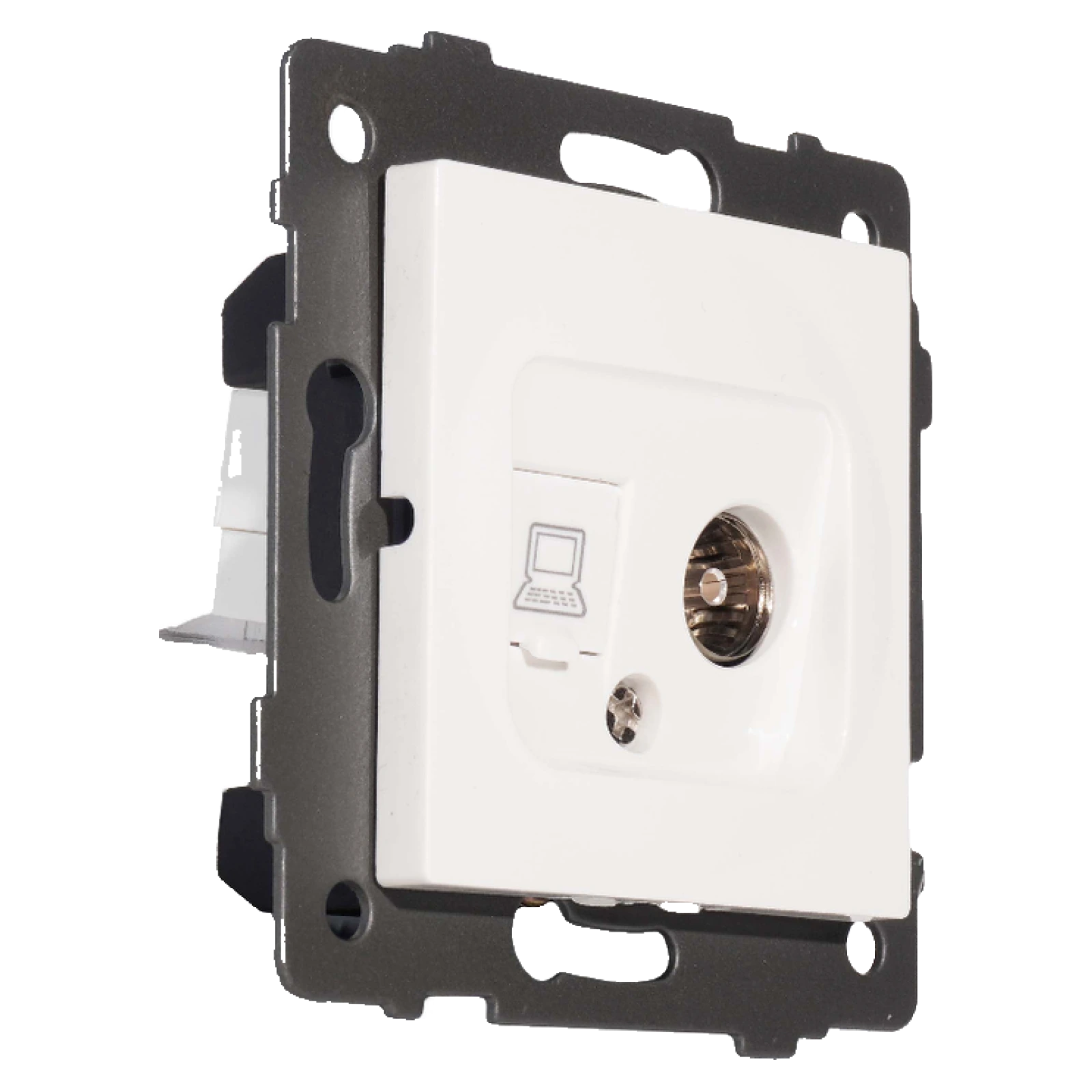 Розетка RJ45 (cat 5e) + TV белая