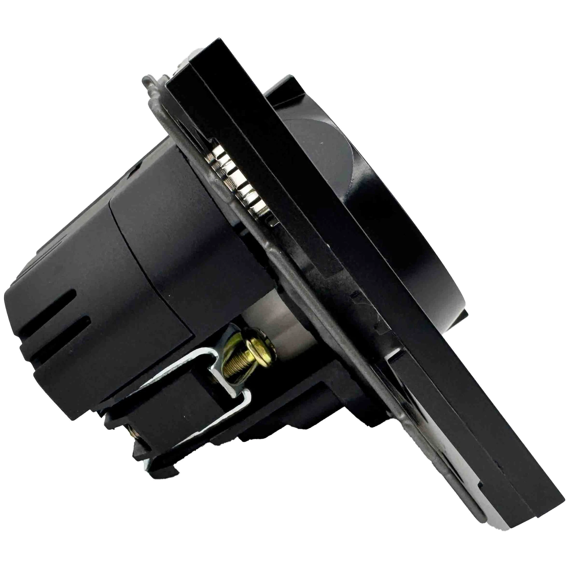 Розетка 1-я с/з с шторками с USB и TYPE C (5В, 2.1А) чёрная