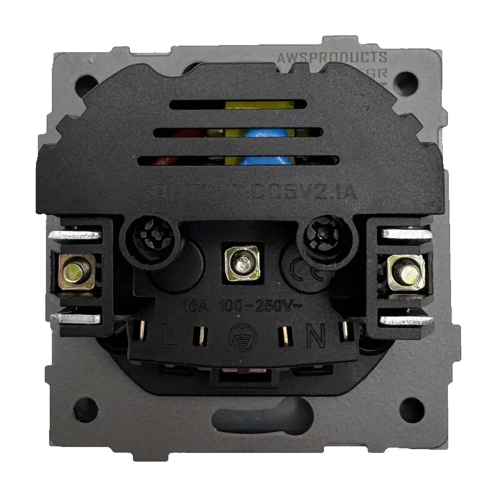 Розетка 1-я с/з с шторками с USB и TYPE C (5В, 2.1А) серая