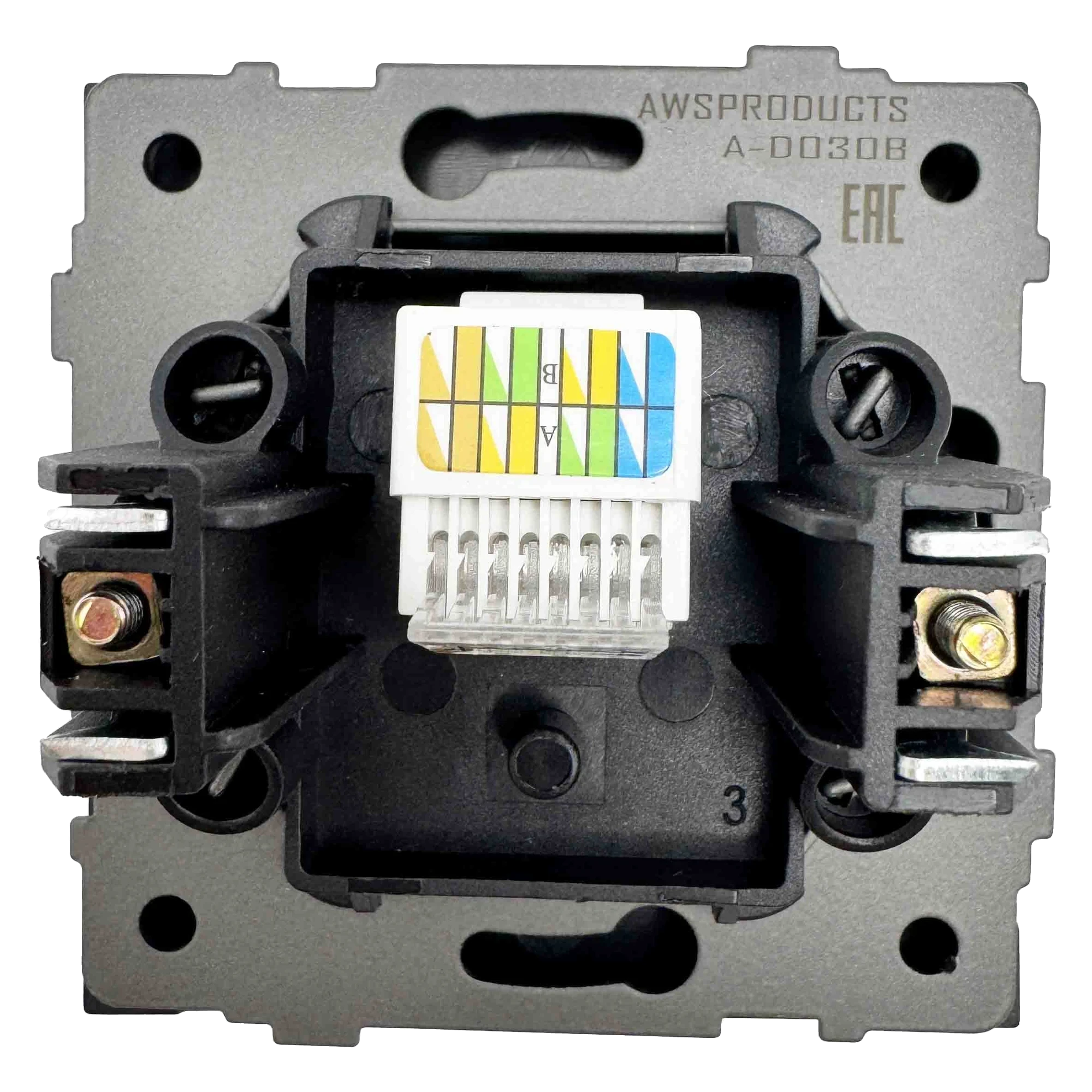 Розетка RJ45 1-я чёрная