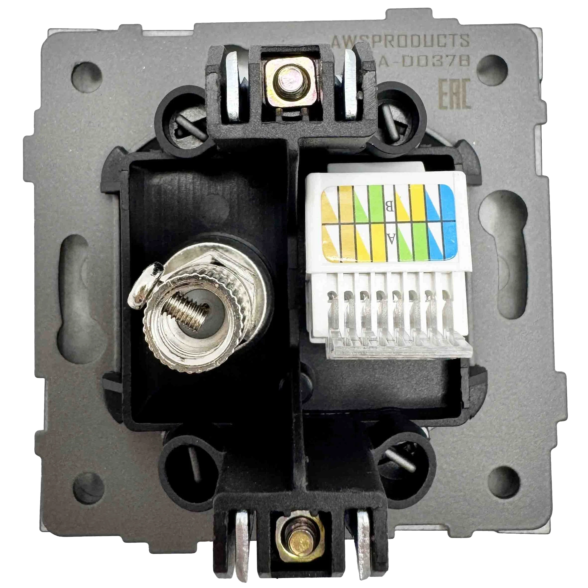Розетка RJ45 + TV чёрная