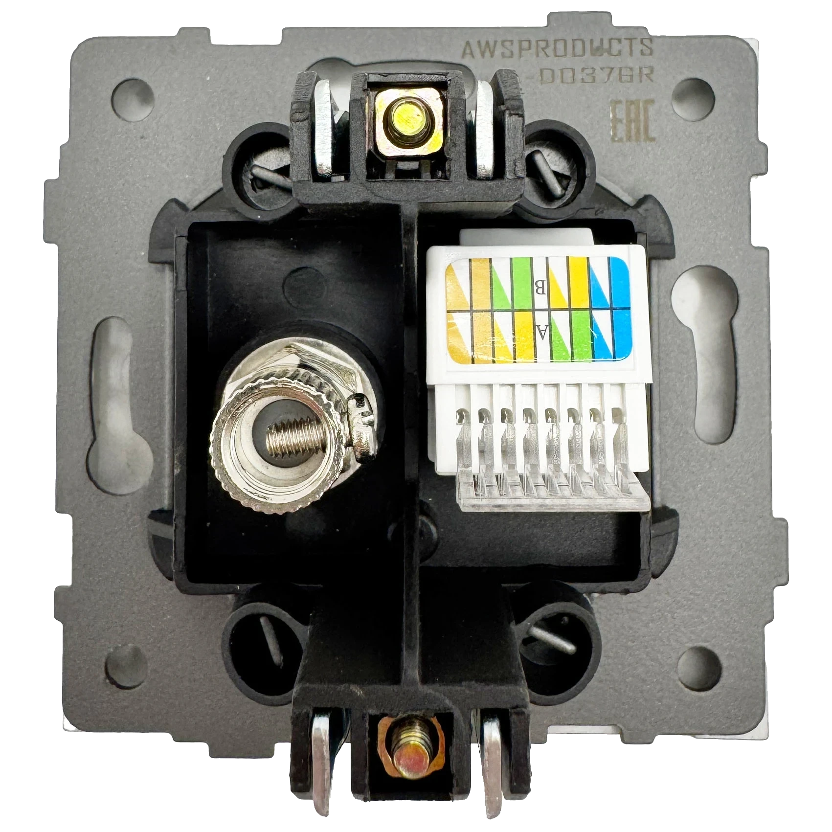 Розетка RJ45 + TV серая