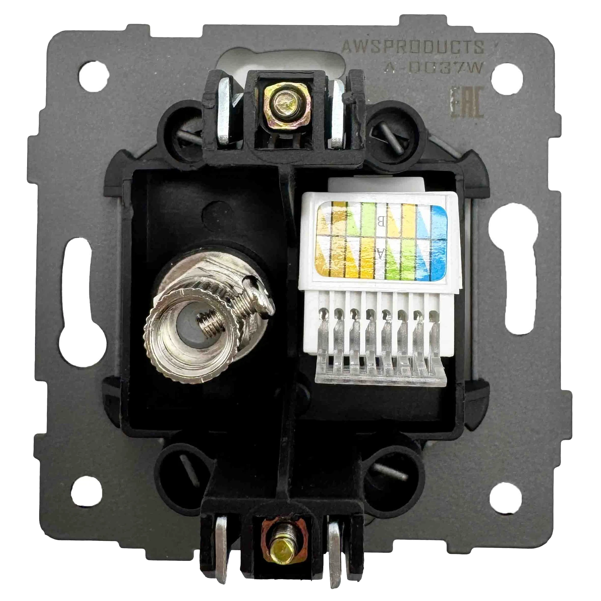 Розетка RJ45 + TV белая