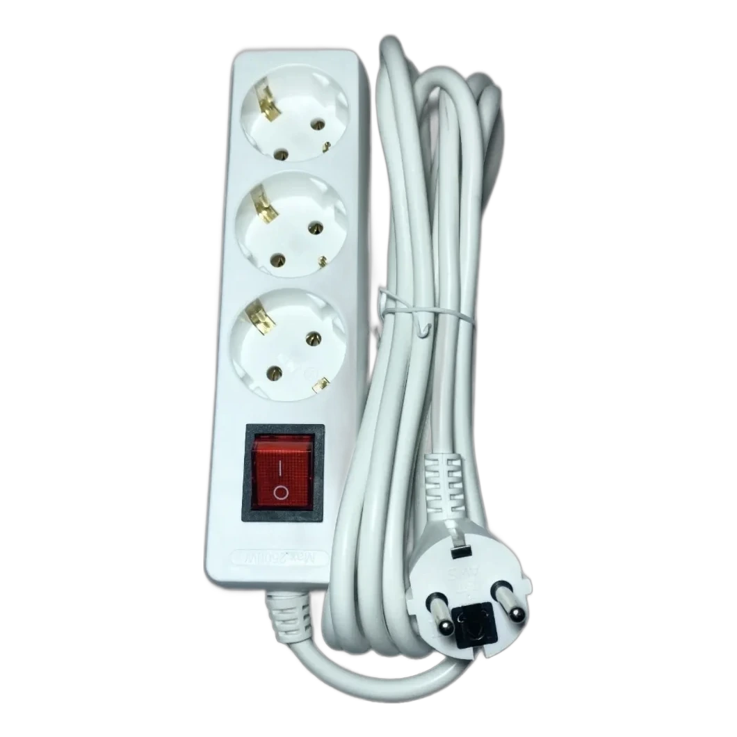Удлинитель бытовой 3гн. 1,5м с/з с выкл. ПВС 3x1mm2